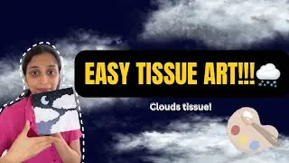 🌙✨ DIY Tissue Texture Art &ndash; Cloudy Night Sky Painting! 🎨