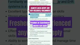 No Experience Remote Data Entry Job for Freshers | Worldwide #dataentryjobs #fresherjobs #jobshorts