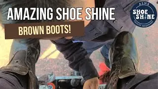 S8E17 Amazing Service on Brown Boots #ASMR #shoeshine #faustoarizmendi