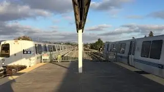 Bay Area Rapid Transit HD 60fps: Late Evening Trains @ Bay Fair Station 7/23/15