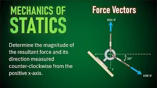 Mechanics of Statics - Force Vectors (Problem and Solution 3)