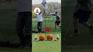 Double pumpkin challenge! #backyardgolfcourse #fieldofdreams