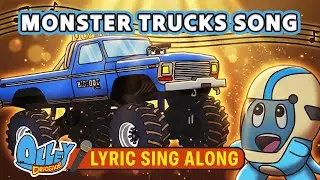MONSTER TRUCKS SONG - Lyric Video  | Olley Dinosaur | Learn Sing Explore | Educational Kids Songs