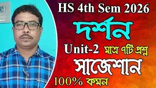 HS 4th sem 2026, philosophy, Unit 2 Suggestion only 7question, 6 marks suggestion