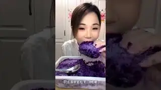 ONLY BITES, PURPLE SHAVED ICE EATING ASMR💜🧊 #eatingasmr #icebites #icevideo