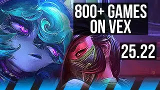 VEX vs AKALI (MID) | 800+ games | KR Master | 25.22