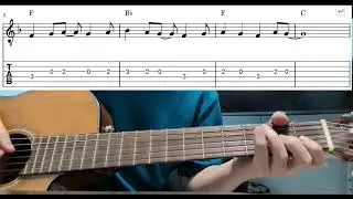 The Lion Sleeps Tonight - Easy Beginner Guitar Tab With Playthrough Tutorial Lesson