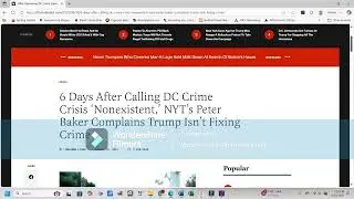 Six Days After Calling DC Crime Crisis Nonexistent, NYT Reporter Complains Trump Isn't Fixing Crime
