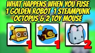 What happens when you fuse 1 Golden Robot, 1 Steampunk Octopus, & 2 Toy Mouse In Pet Simulator X