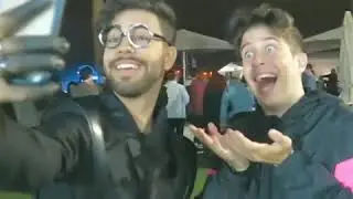 Agoney con el Youtuber Tekendo en el CCME 2019 en Madrid. 