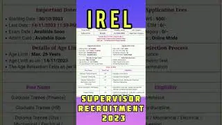 IREL recruitment 2023||IREL recruitment 2023 apply online||irel  pattern&syllabus||@jobinfo5#viral