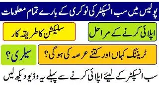All information About Punjab Police Sub Inspector Jobs | Sub Inspector Salary, Training, Selection