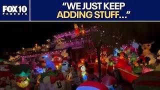 Goodyear home's yard filled with holiday inflatables | FOX 10 Phoenix