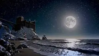 Winter Ocean Castle ❄️ Snowy Ocean Ambience for Sleep | 10 Hours No Ads