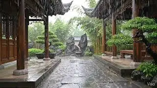 Heavy Rain Outside, Focus Inside 🌧️ 3 Hours Pure Rain Ambience for Study, Work, and Concentration
