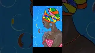 African Tribal Woman Acrylic Painting#shorts#acrylicpainting