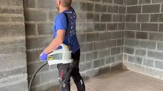 Painting walls with Wagner spray gun ( dream garage project )