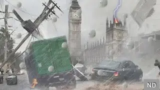 🆘Madrid, Spain, has been hit by a massive hailstorm, causing havoc in the Spanish capital