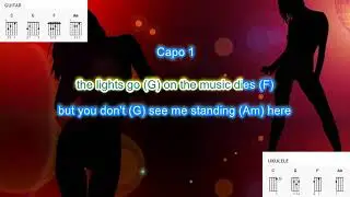 Dancing on my Own (capo 1) by Calum Scott play along with scrolling guitar chords and lyrics