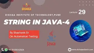 Automation Lecture - 30 on String Part -4 in java By Shashank Sir