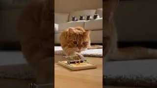 OMG! Cat smells fish&mdash;mice giggle behind wall? Watch the sneaky surprise #Cats #FunnyAnimals #Pets