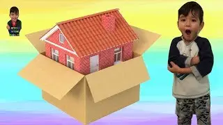 Kid Builds Cardboard Box Fort Playhouse With Parent | Activity for Kid Ep. 9