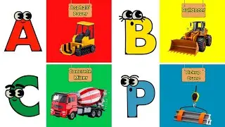 Alphabet ABC Construction Vehicles Song | Learn A to Z Construction Machines For Kids 🚧