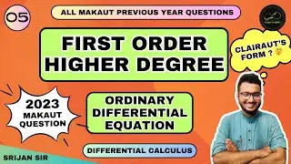 05 | 1st Order Higher Degree Differential Equation | Clairaut's equation | Differential Calculus