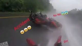 bike accident in rain|| he saves girlfriend|| #SlowRider