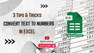 Convert Text to Numbers in Excel | Excel Tips and Tricks | 3 Tricks for Converting Text to Numbers.