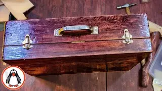 Реставрация винтажного ящика: Органайзер для кожевенных инструментов