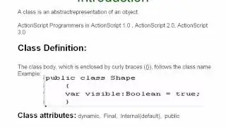 Classes in ActionScript