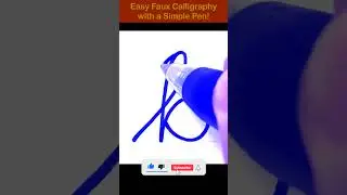 Letter b - Easy Faux Calligraphy with a Simple Pen | #shorts
