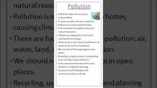 Essay on Pollution #pollution#globalwarming #smog #environment#shorts #ytshorts#easytolearnandwrite
