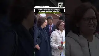 Opposition MPs stage unique &lsquo;Flower-Tiranga&rsquo; protest outside Parliament premises