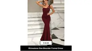 Rhinestone One-Shoulder Formal Dress