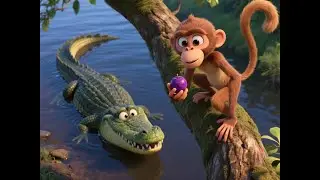 The Monkey and the Crocodile 🐒🐊 A Tale of Friendship and Brains! | Classic Kids Story