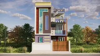 L-Shaped Building with a Front Staircase Design