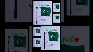 #Main Pakistan hun#pakistani flag drawing#14 August drawing#Shorts#viral#kids art