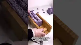 Cutting a Loaf of Handmade Lavender Soap