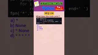 Python MCQ 136 - Function,Test Your Skills#python#pythonprogramming #pythoninterview#shorts#trending