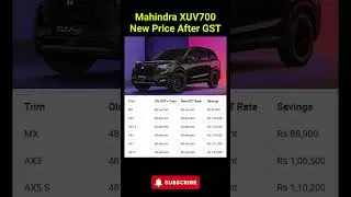 Mahindra XUV700 New Price After GST 2.0 #mahindra #mahindraxuv700 #carnewstoday #ytshorts