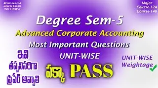 Degree Semester 5 - Advanced Corporate Accounting Most Important Questions UNIT-WISE DegreeExams2025