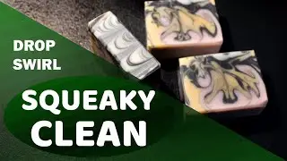 SQUEAKY CLEAN /// Cold Process Soapmaking /// #7 DROP SWIRL / Lavender Eucalyptus Grapefruit