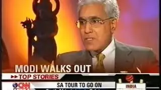 Modi walk out while anchor asked about Gujrat