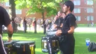 Blue Devils Drumline Warming Up 2014