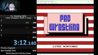 Pro Wrestling (NES) 1 Loop ANY% V.W.A. Champ Time 3:12