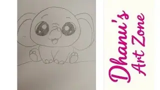 How to draw cute elephant drawing.. Easy drawing.. Cute animal drawing...