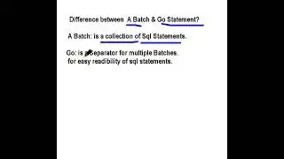 SQL : Difference  between ABATCH and GO Statements