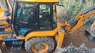 Excavator working at most dangerous area place 